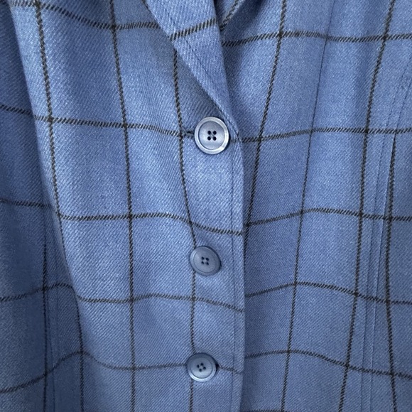 TALBOTS WOMAN Blue Plaid Cashmere Wool BLAZER Jacket 18W Work Office Academia - Picture 5 of 14